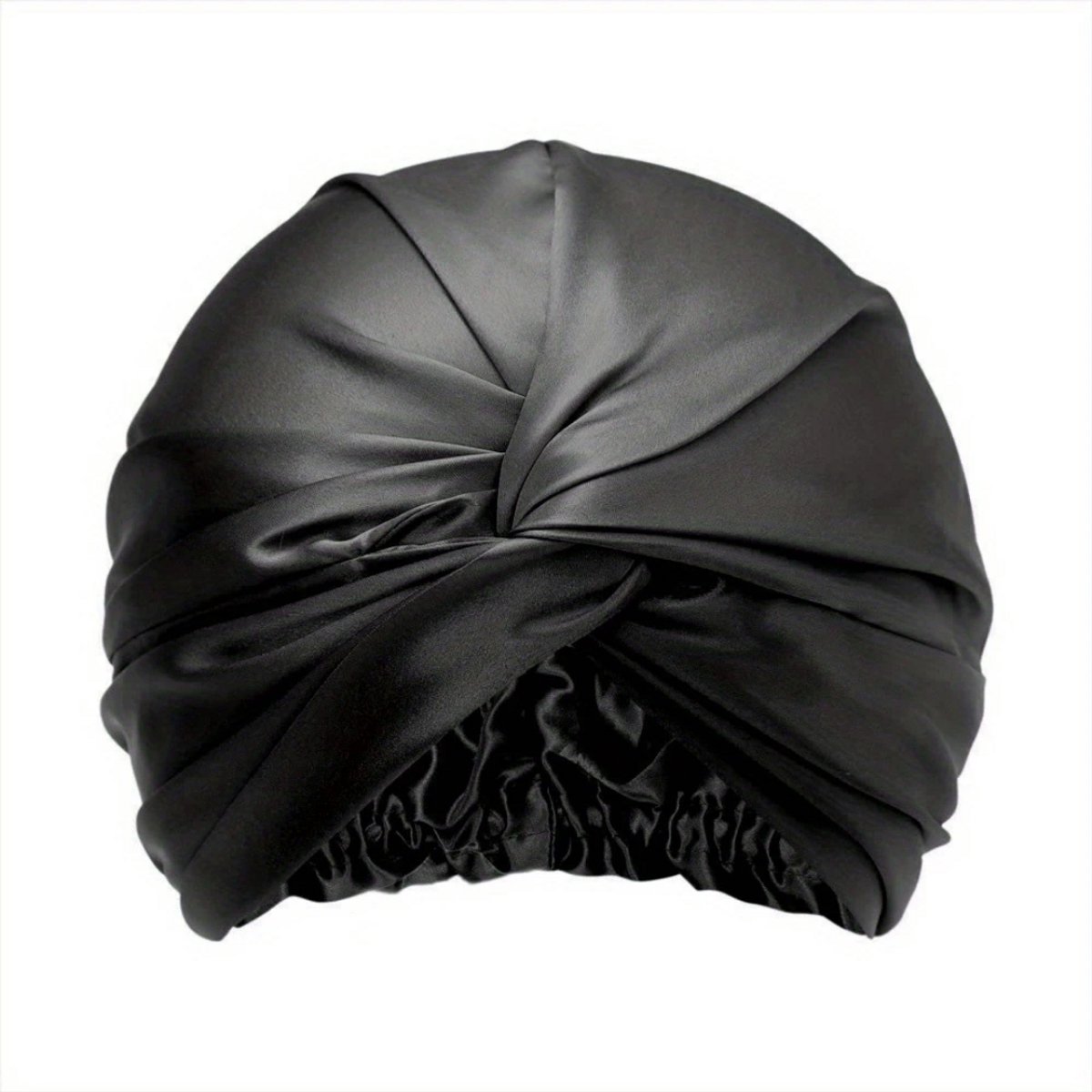 Nivard Zijden Slaapmuts - Satijnen Nachtmuts - Silk Bonnet - Sleep Cap - Haarverzorging - Satin - Verstelbaar - Voor Zacht & Stralend Haar - Zwart