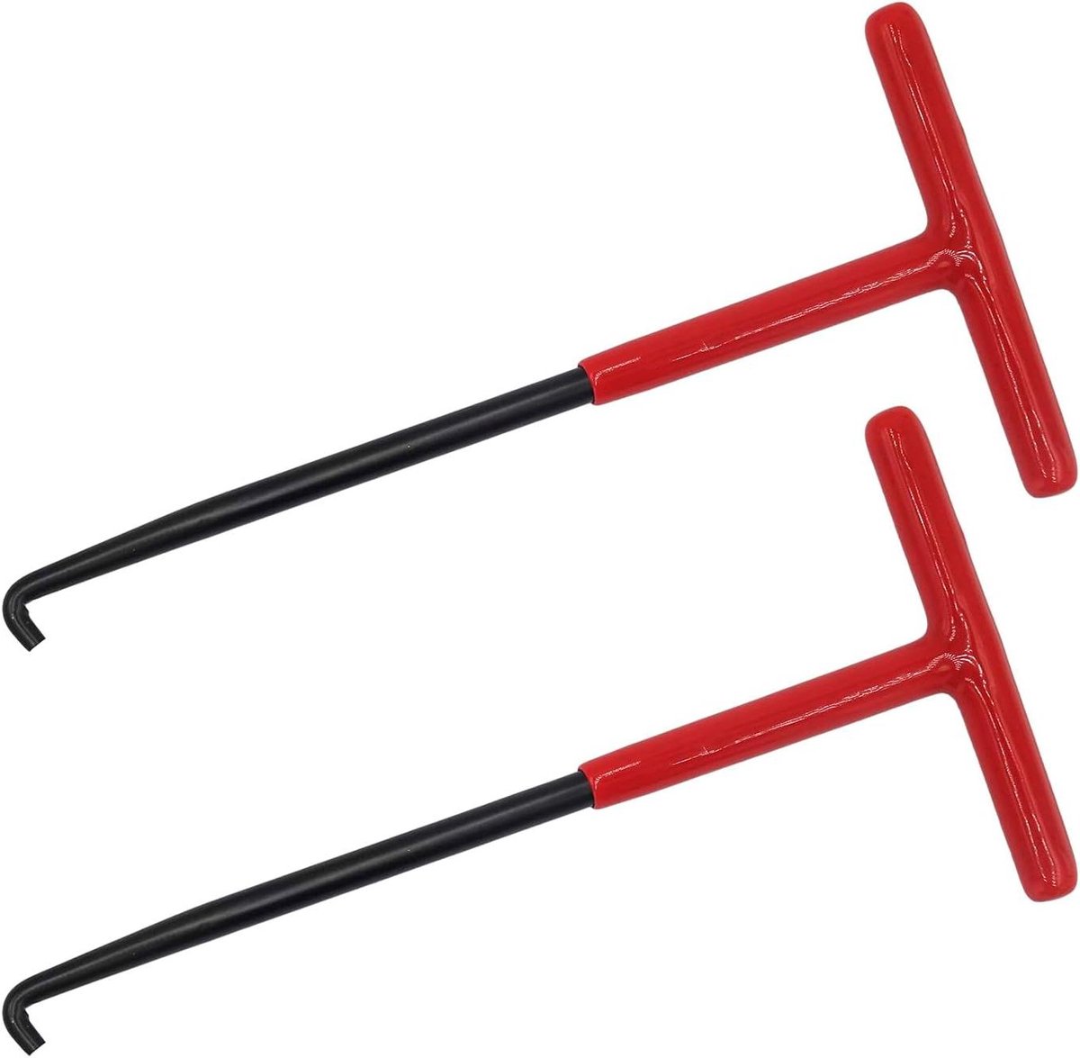 2 stuks uitlaat veerhaken T-haak veertrekker voor motorfiets en bromfiets, metaal, trampoline veertrekker (16 x 82 cm) - Handig gereedschap voor onderhoud en reparatie van motorsystemen - Duurzame materialen, eenvoudig in gebruik.
