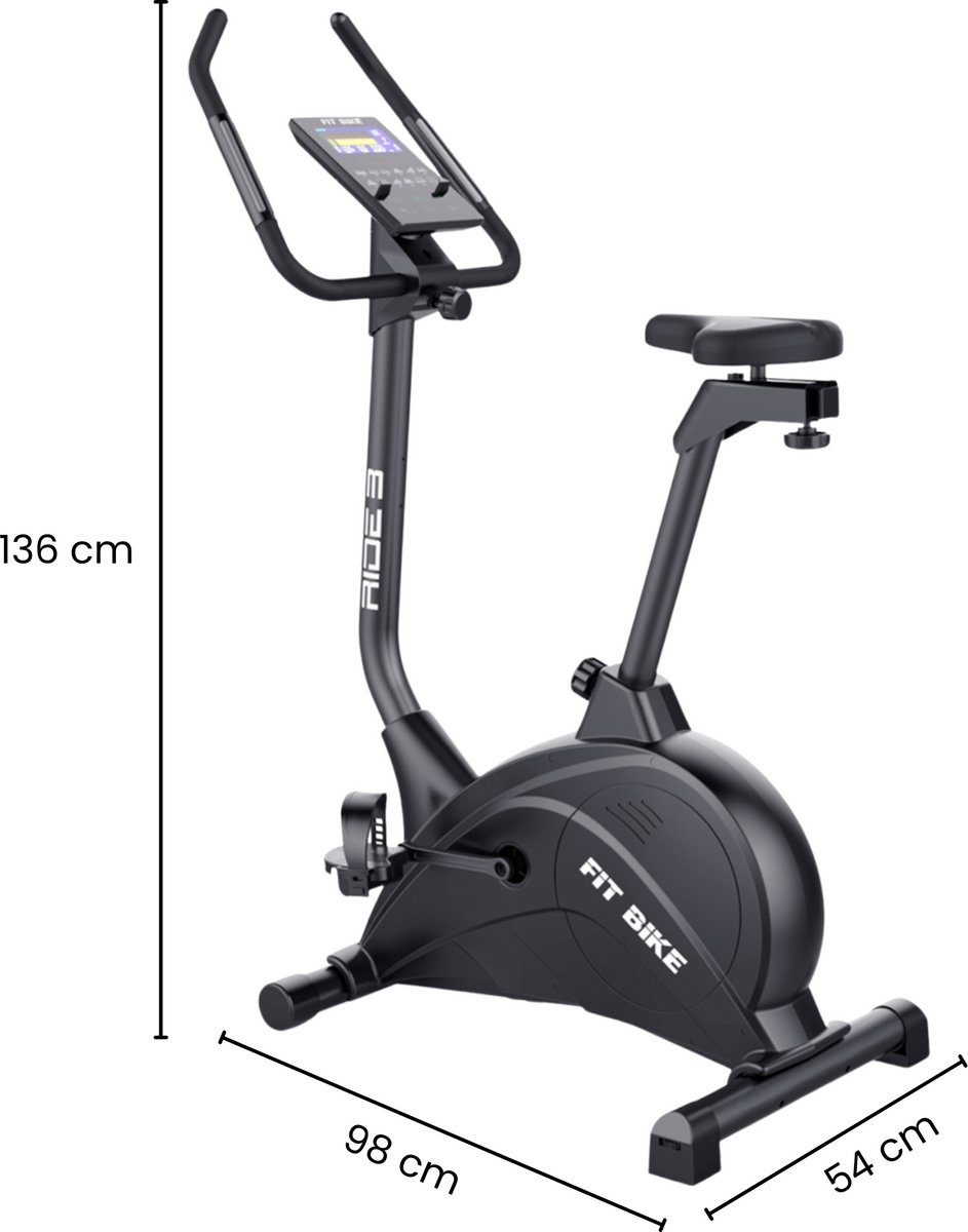 Afbeelding 3 van FitBike - Ride 3 iPlus - Hometrainer - 12 trainingsprogramma's - Hartslagsensoren - Bluetooth