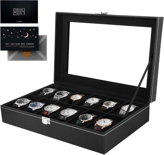 Horloge opbergdoos leder - Via Via Antiek & Interieur | Woonwinkel Shop Gorssel