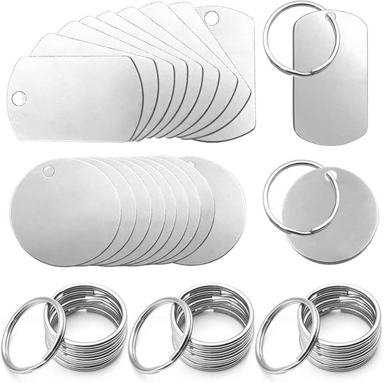 FunWorth 40 Stück Schlüsselring Set mit Kette und