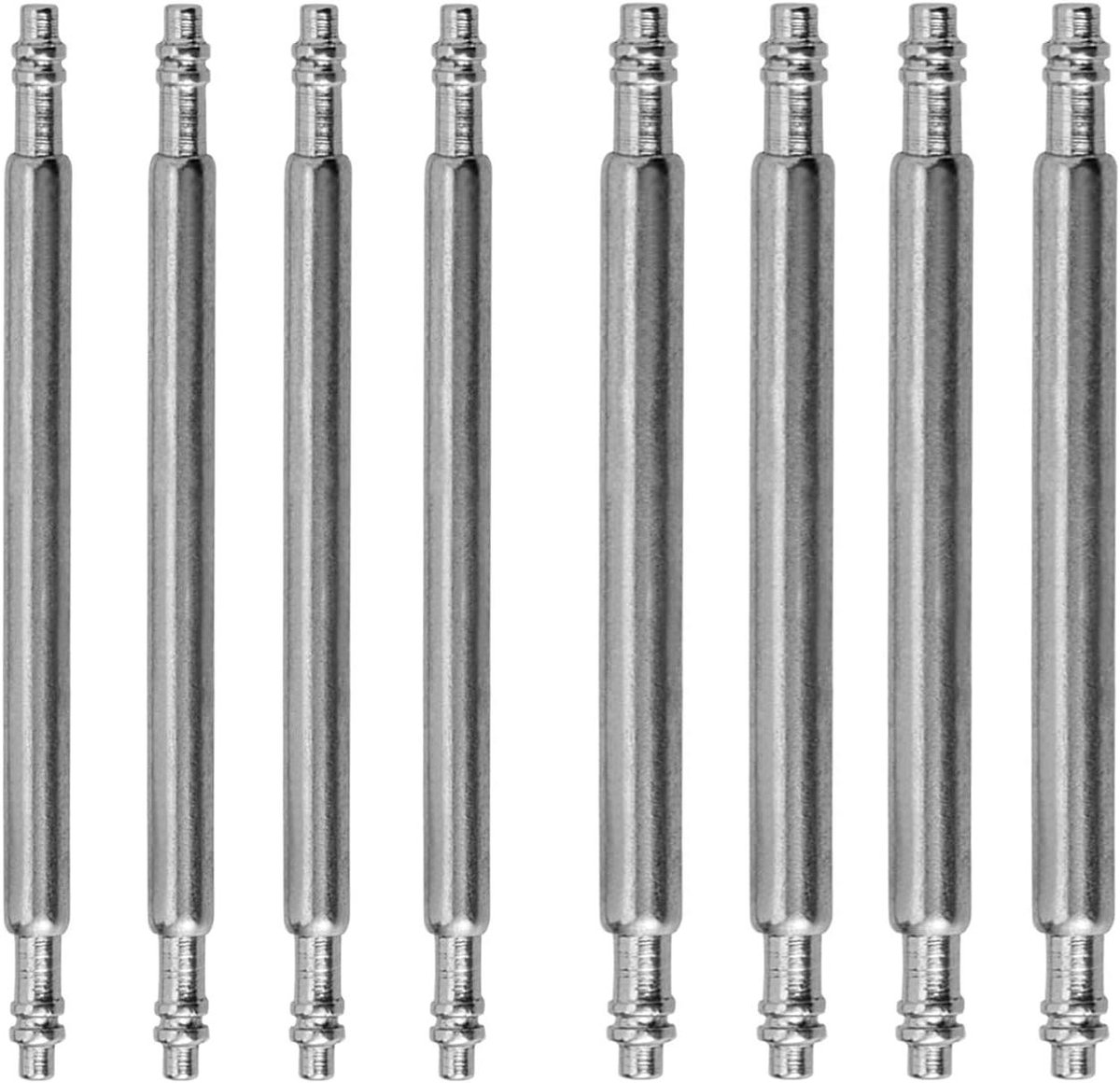 JGS Premium - 8 stuks veerstaven voor horlogebanden - roestvrijstalen horlogepennen - 15 mm en 18 mm diameter - 21mm metaal - horloge reparatieset