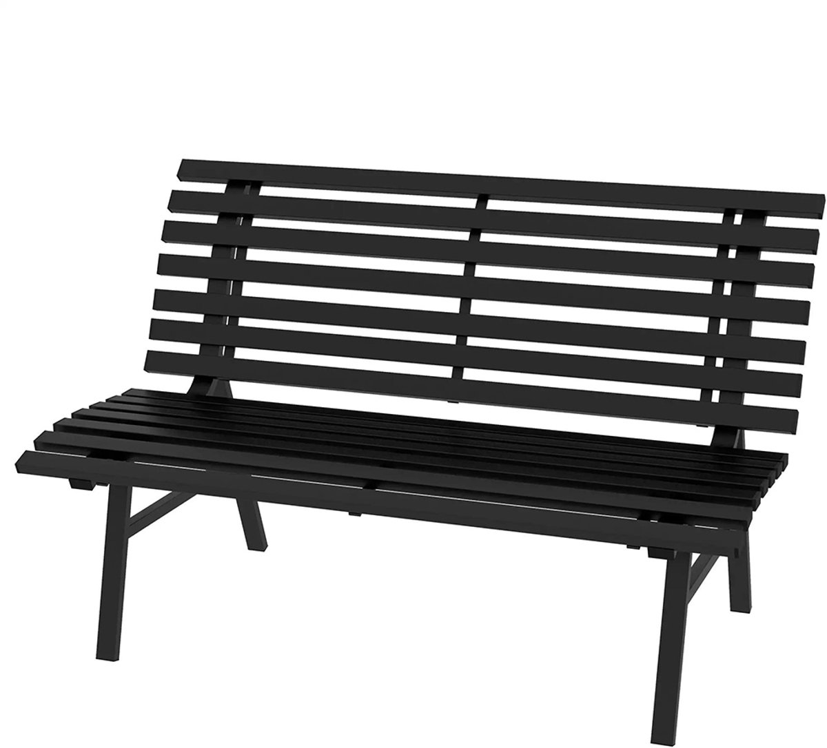 Sweiko Tuinbank - Stijlvol ontwerp - Weerbestendig - Aluminium - 123 x 67 x 79 cm - Zwart
