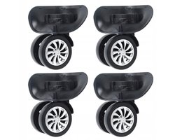 Kofferwiel - Vervangingswiel voor Koffers - Bagagetrolley Universele Wielen - Set van 4 Metalen Rijwielen - 360° Draaibaar & Stil en Slijtvast - Universeel Montage - Voor Reiskoffers & Tassen