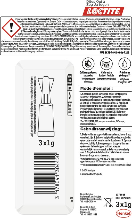 Loctite Power Gel Flexi 3x1g | De Ultieme Lijm voor Flexibele Projecten | Sterk en Betrouwbaar