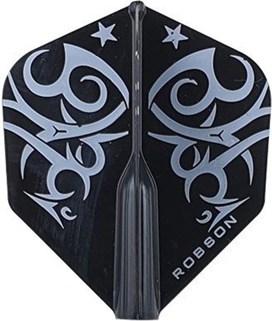 Robson Standaard Tribal Dartflights - Zwart - Wit- () van Robson — afbeelding 3