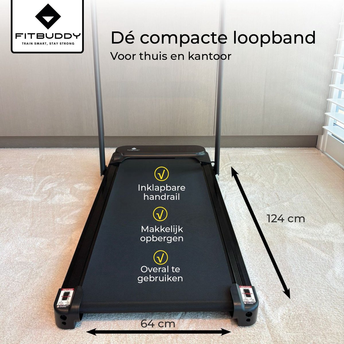 Afbeelding 2 van Fitbuddy XM-U1 Loopband | 1.5HP Motor | LCD Display | 94cm Loopvlak | Thuisfitness l Wandelband l Walking Pad l Treadmill l Walkingpad l Loopband Elektrisch