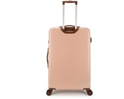 Decent RETRO Grote maat koffer 76 × 48 × 30 - Reiskoffer met wielen - Lichtgewicht koffer - Reiskoffer groot - Veilig TSA Cijferslot - Pink