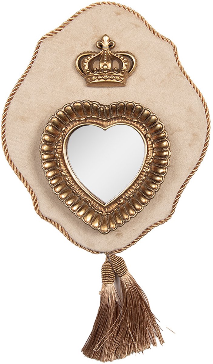 Clayre & Eef Spiegel 19x3x22 cm Beige Kunststof