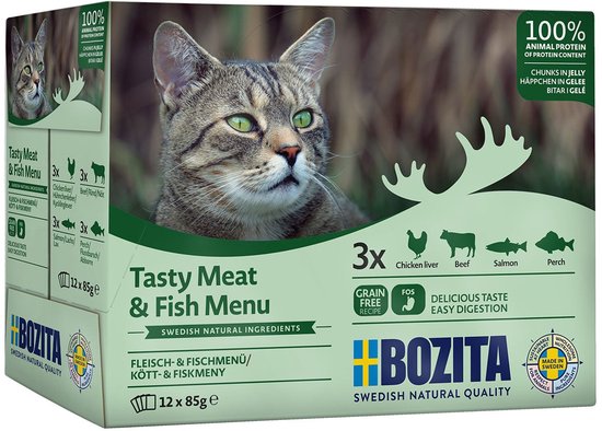 Bozita Fisch & Fleisch Häppchen in Gelee Multibox | 12x85g
