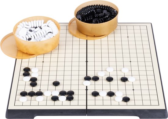 Reis Go Spel Magnetisch – Opklapbaar Bord 28 x 28 cm – Met Opbergcompartiment – Strategisch Bordspel voor Onderweg – Engelhart