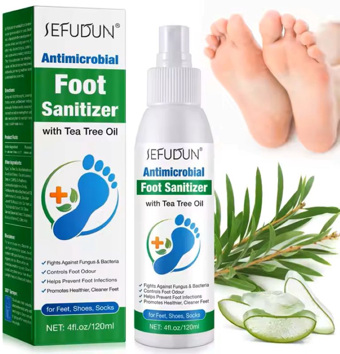 Foot Sanitizer | Bestrijdt schimmels en bacteriën | Helpt voetinfecties voorkomen | Controleert Voetgeur |