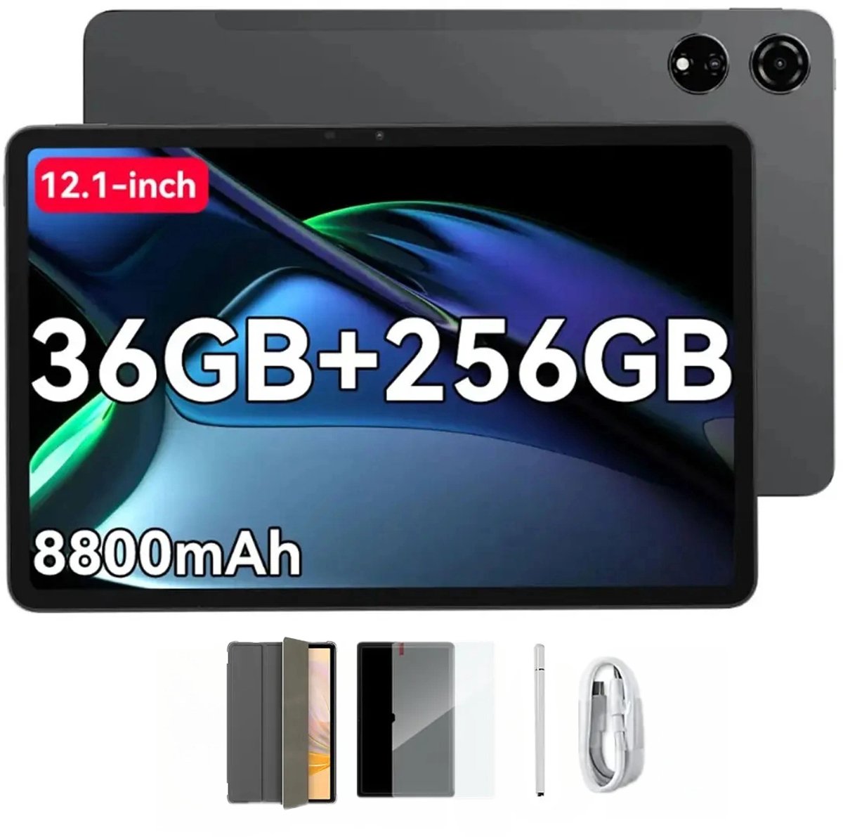 Blackview MEGA 3 Tablet - Android 15 - 12.1 Inch - 36GB RAM - 256GB ROM - Dual 4G LTE - 8800mAh - Grijs