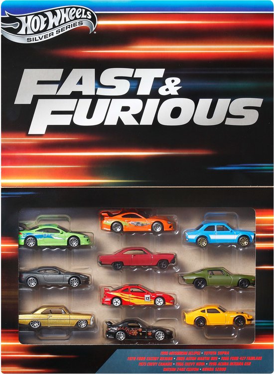 Pack de 10 Voitures Hot Wheels Fast & Furious JCT92