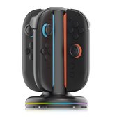 PlayCool- Nintendo Switch 2 Joy-Con Oplaadstation met thumb grips - RGB - Geschikt Voor 4 Joy Cons