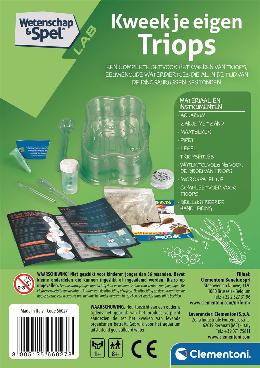 Clementoni Wetenschap & Spel - Kweek je eigen Triops - Experimenteerdoos - Educatief Speelgoed 8+ Jaar — cadeau in Spellen & Speelgoed - foto 5