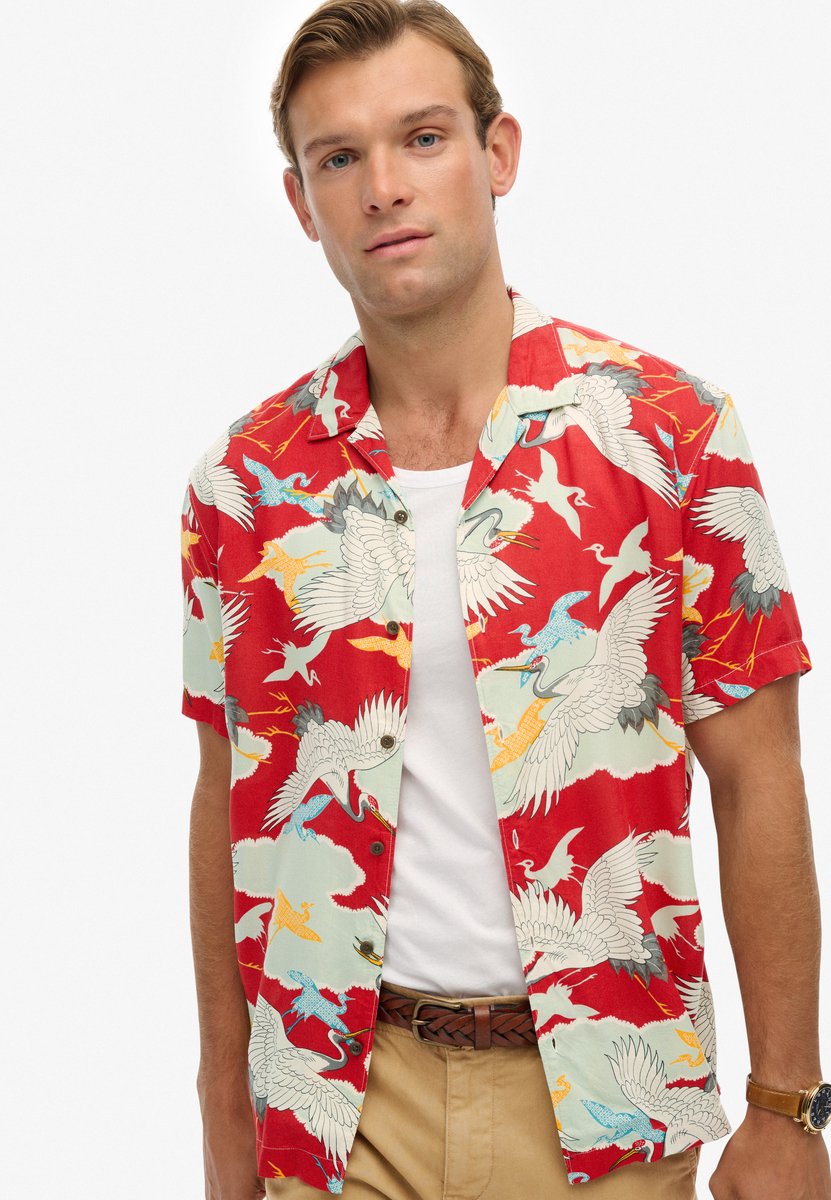 Superdry The Merchant Store Hawaïaans overhemd Heren Shirts Rood