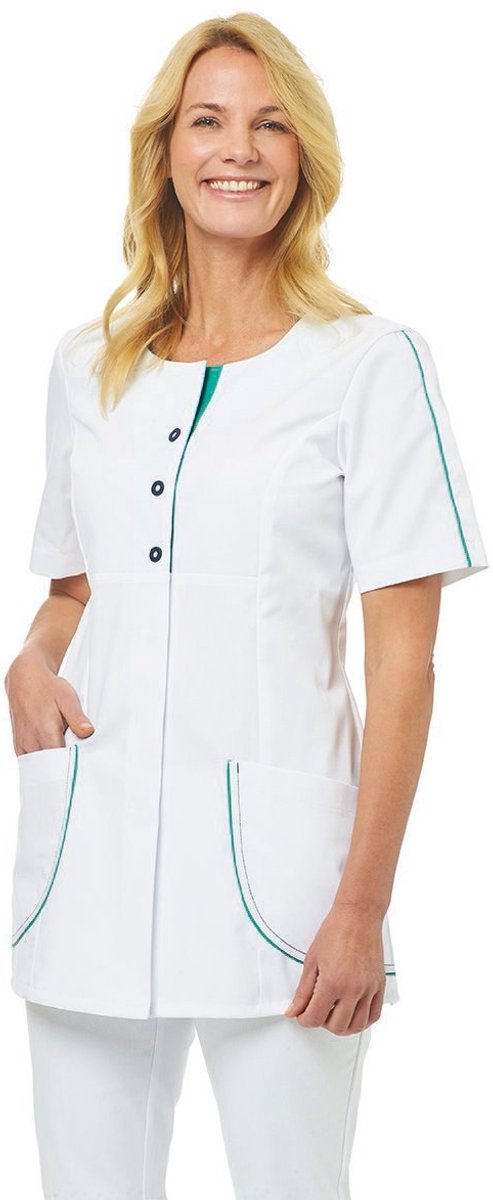 Leiber Damen Hosenkasack mit 1/2 Ärmel 08/2737/0183 Weiß/Smaragd-50