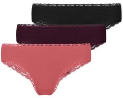 SNOCKS Brazilian Slip met Kant - Dames Ondergoed - Naadloos & Comfortabel - Dames Slips - Dames Onderbroeken - 3 Stuks