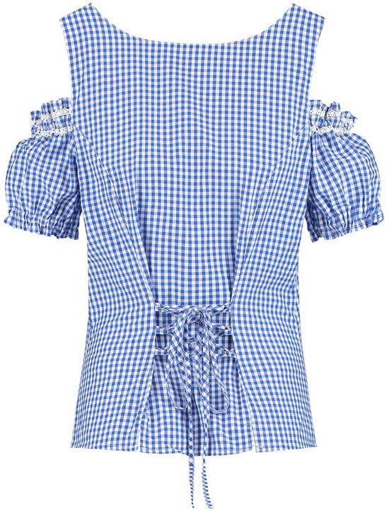 Chemisier corset Dirndl - Blauw et blanc - Taille 36