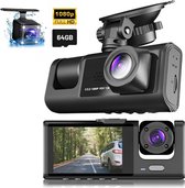 Bol.com MrGoods Dual Dashcam 1080p Full HD - Voor & Achter - 3 in 1 - Nachtvisie - Parkeermodus - Plug & Play – Loop Recording -... aanbieding