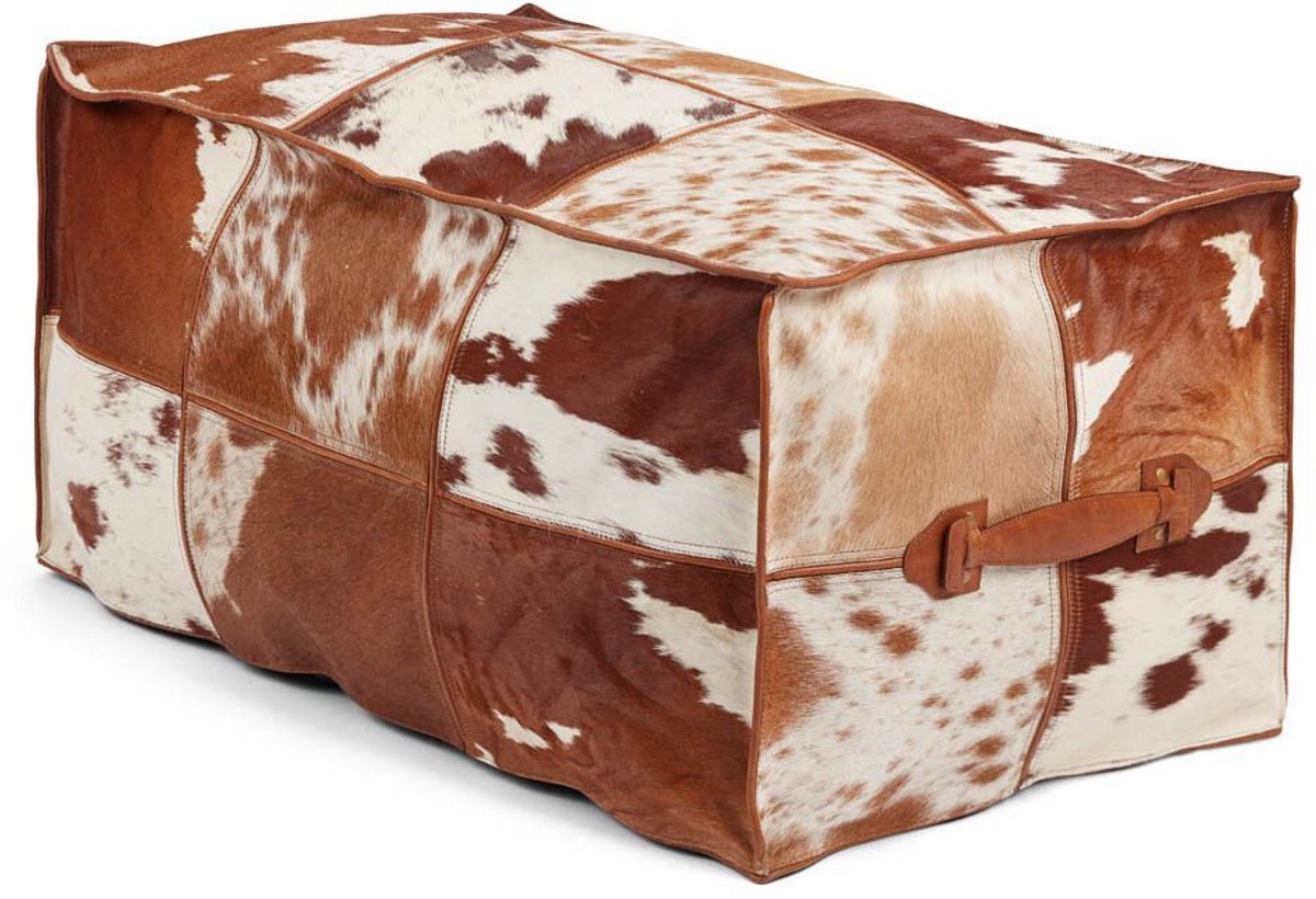 Sheepskin House - Kalfsleren Poef – Langwerpig – 45x82x38 cm