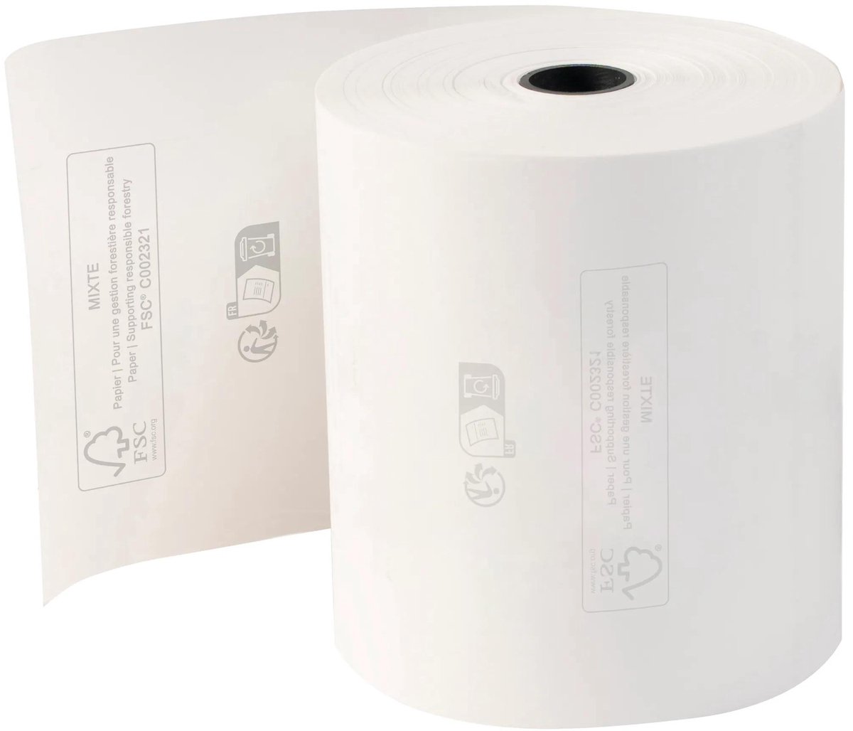 Exacompta 30x Rollen voor kastickets 80x80x12x76 - 1 laags thermisch 55g/m2 zonder Phenol - Longlife papier - Wit - 43818E