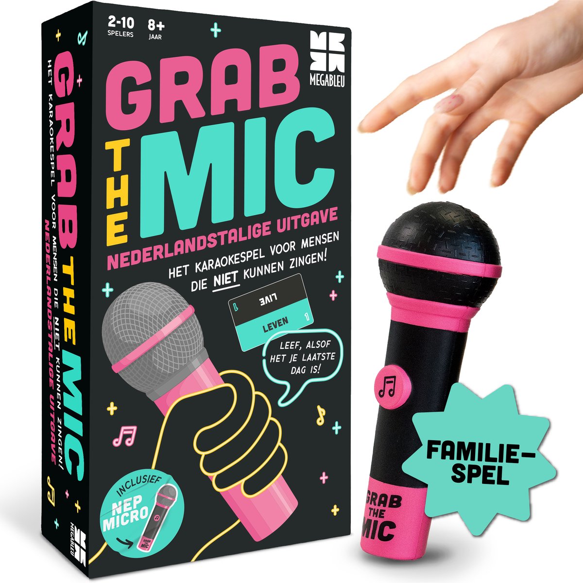 Megableu Grab The Mic - Karaoke Partyspel - Muziekspel voor 2-10 Spelers - Bekend van TikTok - Nederlandstalige versie — afbeelding 5
