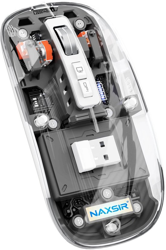 NAXSIR Draadloze Drie - Modi Muis, Stille Klikken | High - Precision Sensor, Langdurige Accu, Compatibel met iOS/Android/Windowsysteem