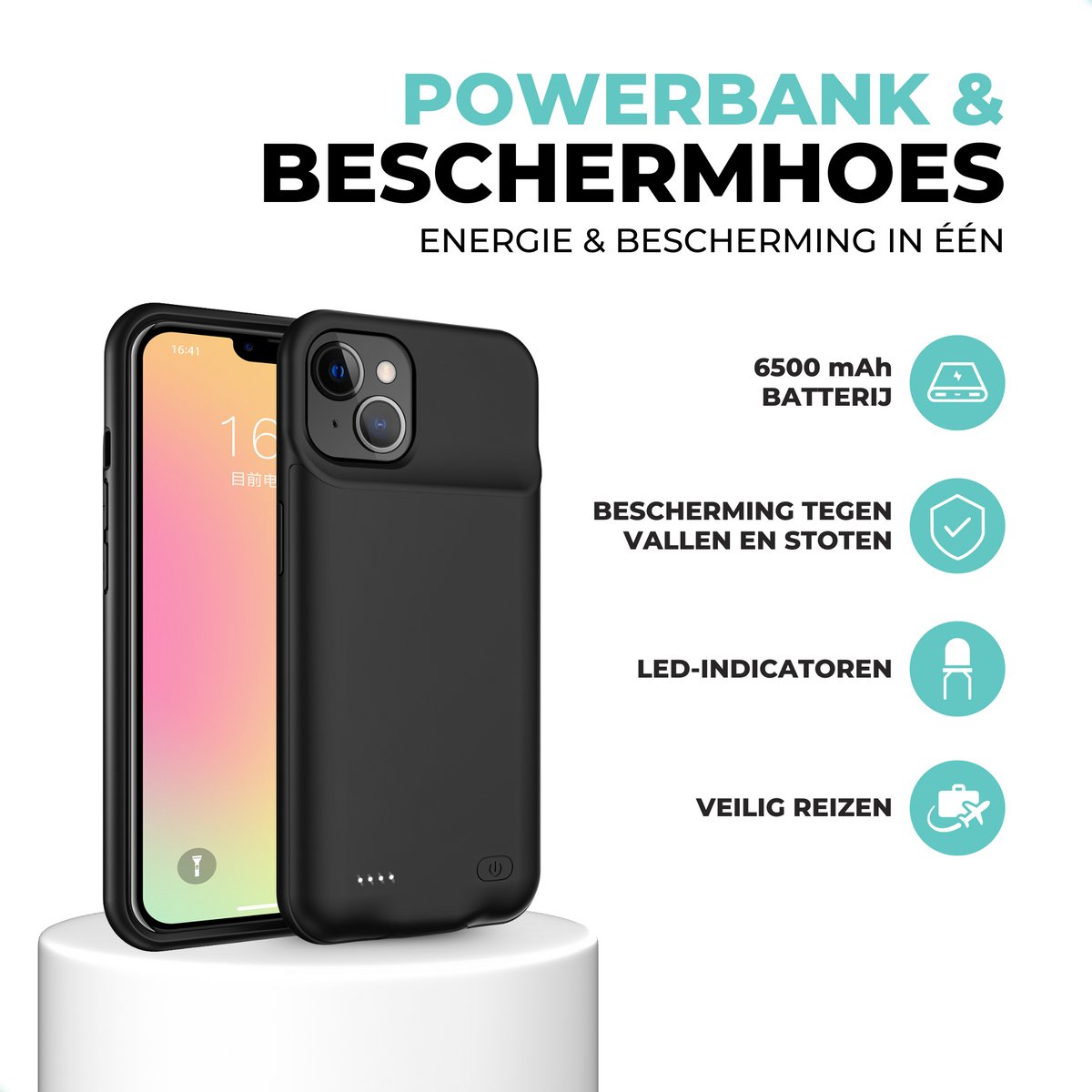 AVIANTA Powerbank Telefoonhoesje voor iPhone 12 Mini & 13 - afbeelding 2