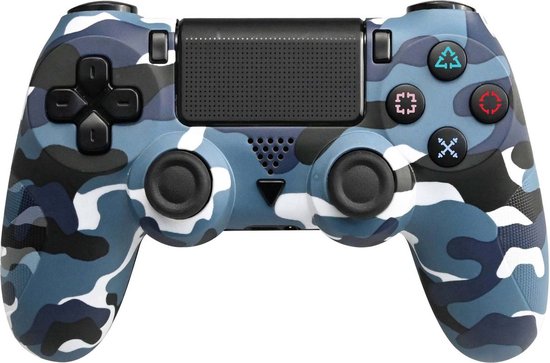 Foto: Draadloze game controller geschikt voor ps4 camouflage blauw