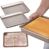 Ibenzoa® Set van twee multifunctionele ovenplaten met antiaanbaklaag en krasbestendige coating