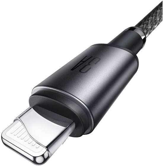 Joyroom - Câble USB-A vers Lightning - Avec organiseur magnétique - 1,2 mètre - 60 W - Grijs