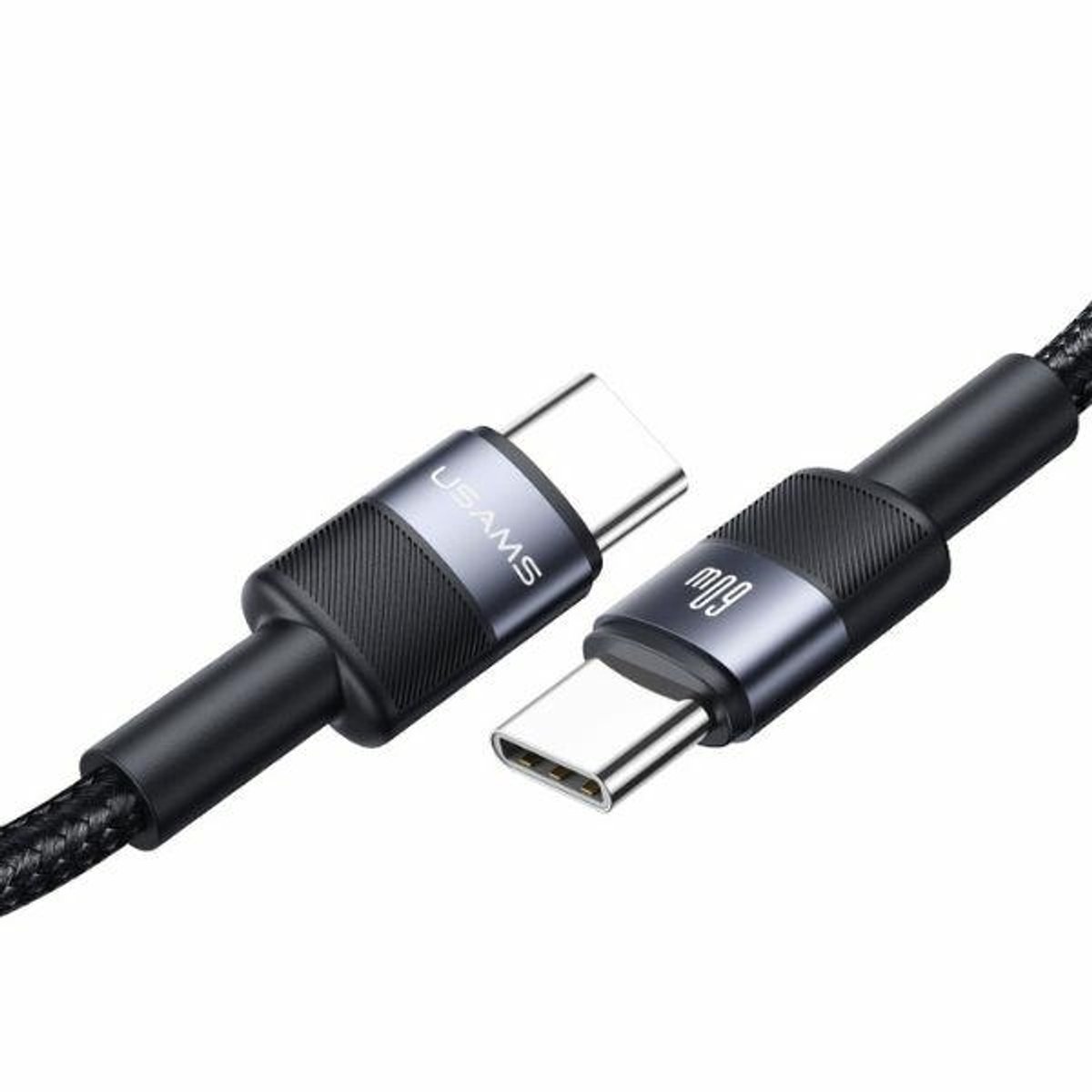 Usams Usb-C Naar Usb-C Kabel 60W 1,2M Gevlochten Voor Telefoons Laptops Pc