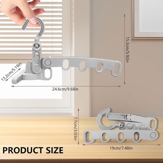 20 x houten kledinghangers wit VonBueren | 44,5 x 22 cm per hanger | kledinghanger set hout wit | 360 graden draaibare haak