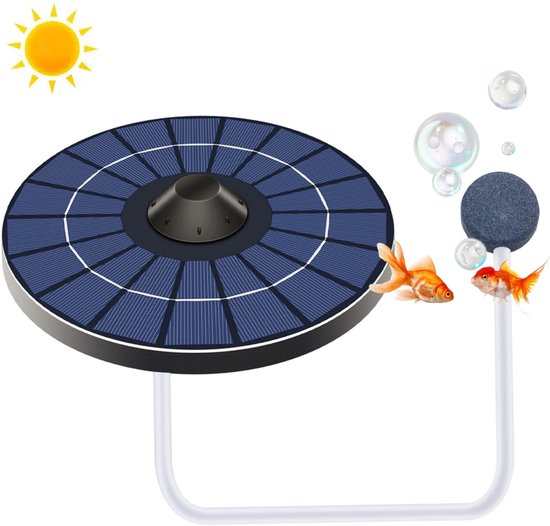 Decdeal Vijverbeluchter op zonne-energie, zuurstofpomp, dag en nacht voor tuin, vijver, aquarium