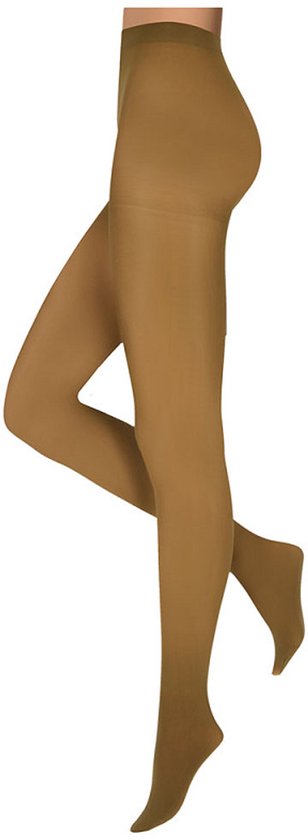 Mannequin portant un collant uni brun clair en microfibre 60 deniers.