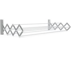 Famanu - Wasdroger (wanddroger uittrekbaar, droger voor binnen en buiten, draagkracht 20 kg, drooglengte 5,2 m, met stalen staven met kunststof coating)