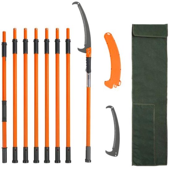 Telescopische Takkenschaar Met Zaag - 82-448 Cm, Roestvrij Staal, Voor Tuin Snoeien