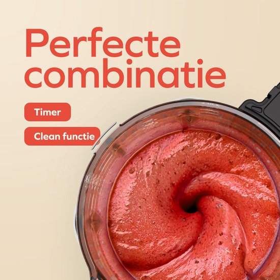KitchenBrothers Blender - Thermoblender - 1.75L - Kookfunctie - 700+1000W - Smoothie Maker - IJscrusher - Zwart van KitchenBrothers — afbeelding 4