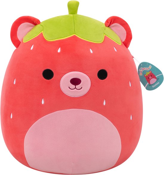 Squishmallows - Large Plush 40cm Romeo - Red Strawberry Bear