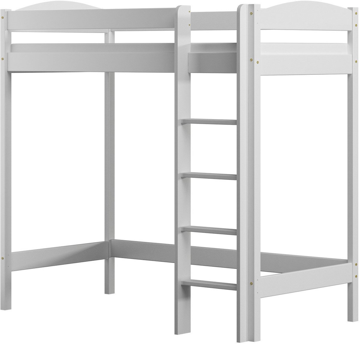 Need Sleep - Hoogslaper 80x160 - Loftbed 180 cm hoog - Met ladder en valbeveiliging - Massief houtenen - Wit