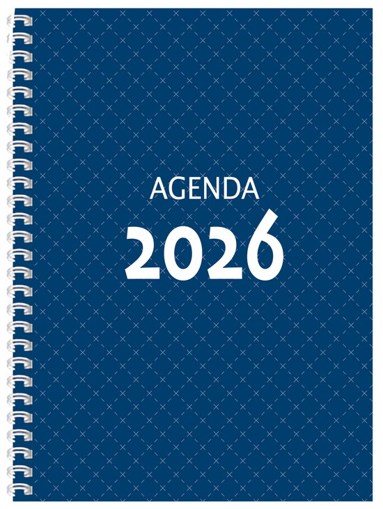 MGPcards - Agenda A4 2026 - Ringband - Spiraal - Flexibele kaft - Weekoverzicht - Donker blauw - 21 x 29.5 cm