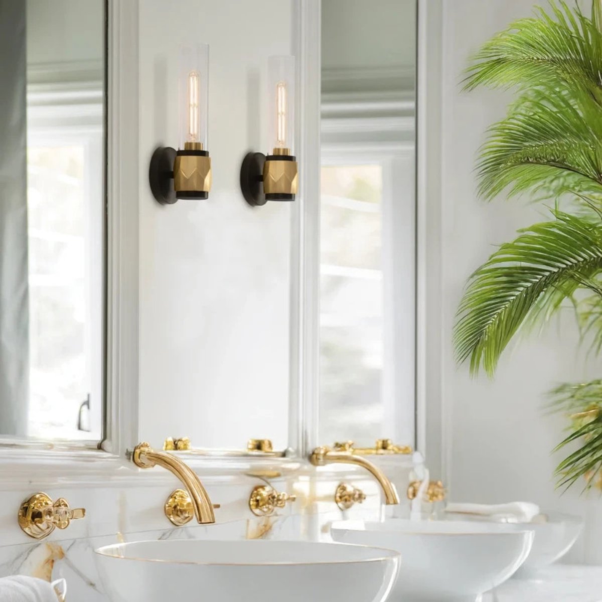 Hinkley LED Wandlamp Ellison | 1X E27 Max 40W | Black with Heritage Brass