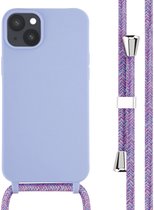 Coque iPhone 14 Plus - Coque en Siliconen iMoshion avec cordon - Violet