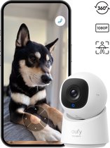 eufy Security C210 Binnencamera – Indoorcam - Huisdiercamera met app - Petcam - 1080p HD-resolutie, 360° pan en tilt, AI-gebaseerde bewegings- en persoonsdetectie, compatibel met Alexa en Google Assistant