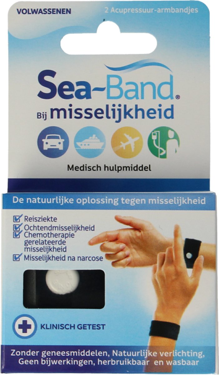 Goedkoopste Sea Band Posband volwassenen zwart 1 paar