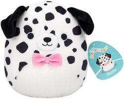 foto van Squishmallows - Dustin - White Dalmatian W/Fuzzy Belly and Bowtie - 19cm pluche