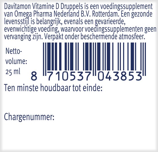 Davitamon Vitamine D Druppels - Vitamine D olie voor baby’s en kinderen - met zonnebloemolie - 100% natuurlijk