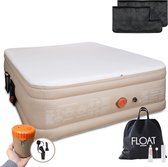 FLOAT CloudSpring - 2 Persoons luchtbed met (5 cm) Foam Topper - <3 min snel opgeblazen - Inclusief 2 opbergzakken, draagtas en reparatiekit - 203x152x46 cm - Zelfopblazend Twee persoons luchtmatras - Ingebouwde elektrische pomp - Stevig Logeerbed